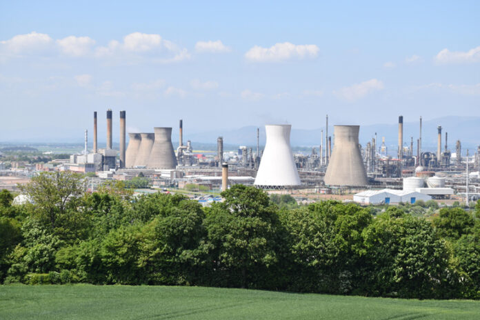 Image shows view of the Grangemouth site from Inveravon Hill